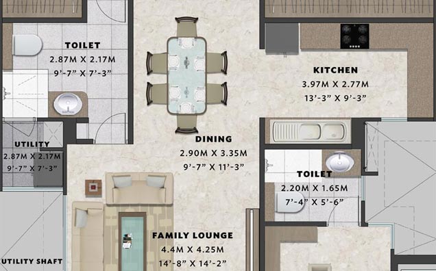 4BHK Floors (2D)