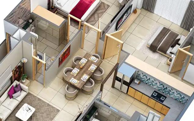 4BHK Floors  (3D)