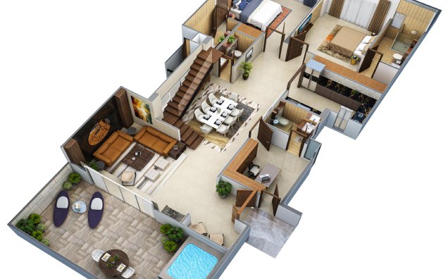 Lower Floor Skyvilla (3D)